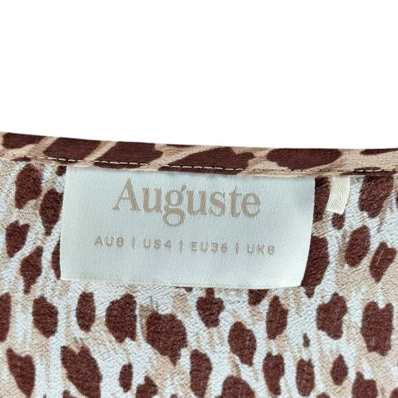 AUGUSTE THE LABEL Animal Print Cheetah Pattern Slip Mini Dress Women's Size 4 - Picture 5 of 5
